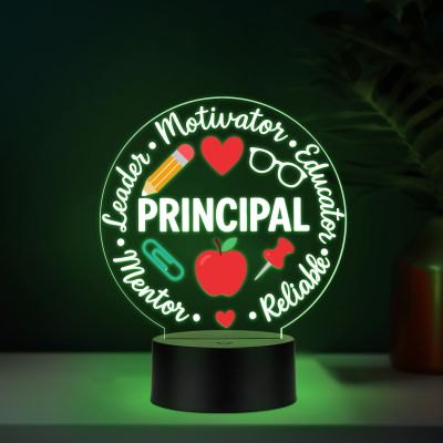 Principal LED Desk Table Lamp with Automatic Color Changing Light Principal Appreciation Gift Principal Office Decor Light School Principal Gift